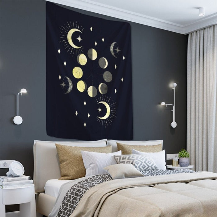 Vintage Moon Phase Tapestry Wall Hanging Tapis Cloth