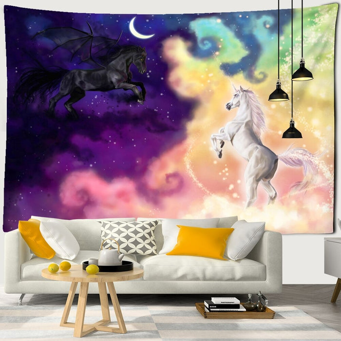 Colorful Unicorn Tapestry Wall Hanging Tapis Cloth