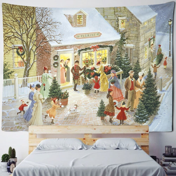Christmas And New Year Dance Party Tapestry Wall Hanging