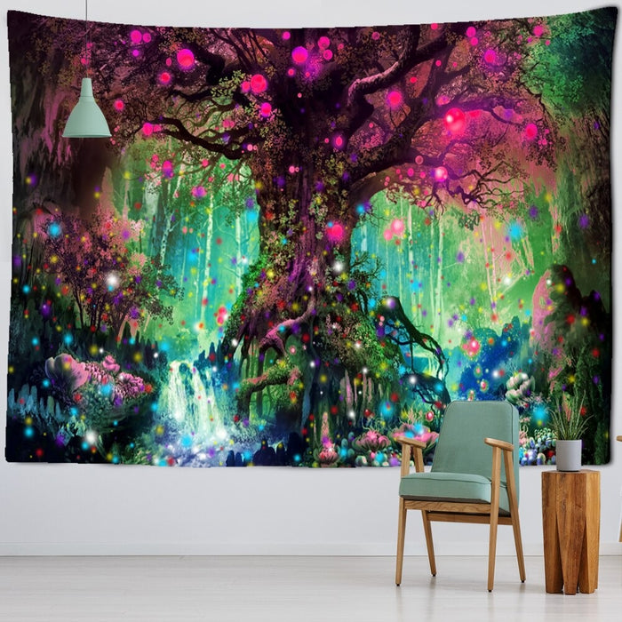 Lantern Tree Of Life Tapestry Wall Hanging Tapis Cloth