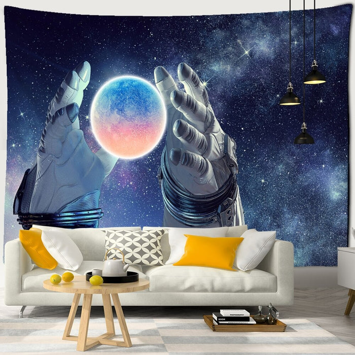 Cartoon Character Starry Sky Tapestry Wall Hanging