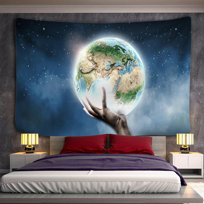 Hold The Earth Tapestry Wall Hanging Tapis Cloth