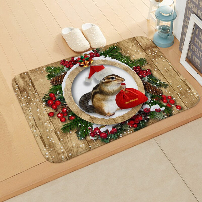 Anti-Slip Animal Christmas Decor Printed Floor Mat