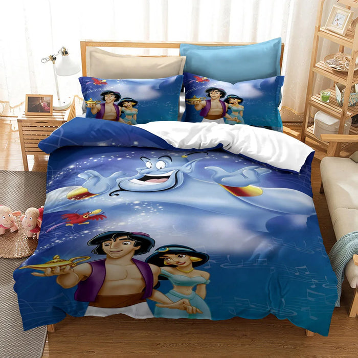 Aladdin Cartoon Printed Bed Cover Set