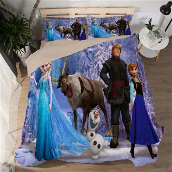 Animated Frozen Duvet And Pillow Cover
