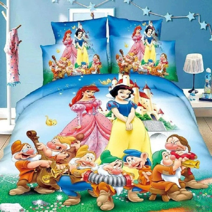 Animated Princess Printed Duvet Covers With Pillowcase