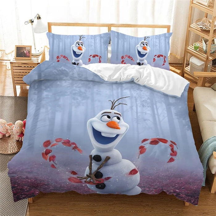 Autumn Snowman Printed Bedding Set