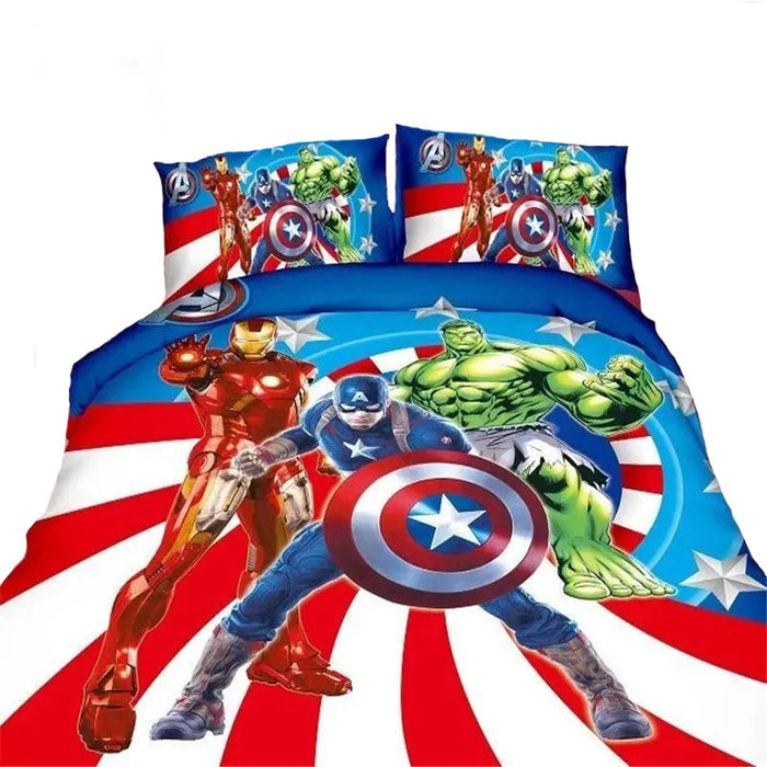 Avengers Cartoon Printed Bed Cover Set