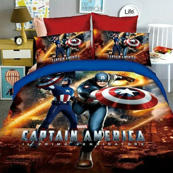 Captain America Themed Bed Cover Set