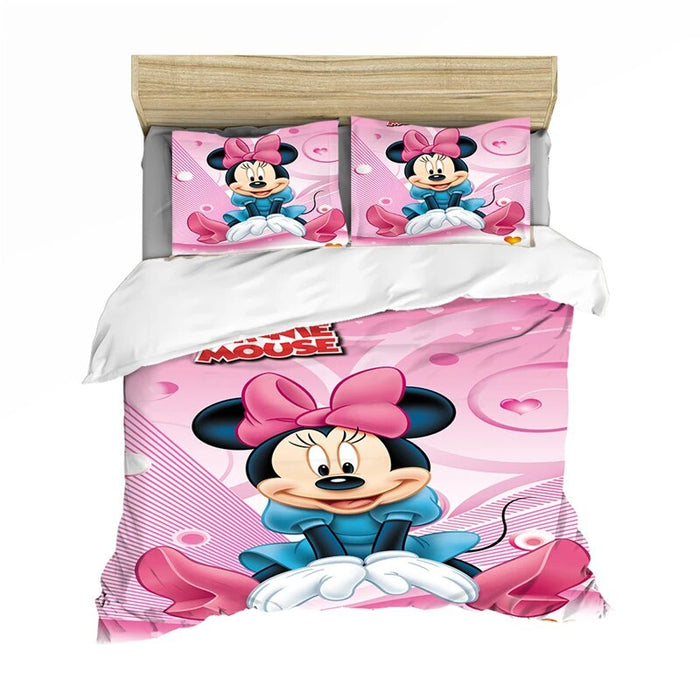 Cartoon Minnie Printed Bedding Set