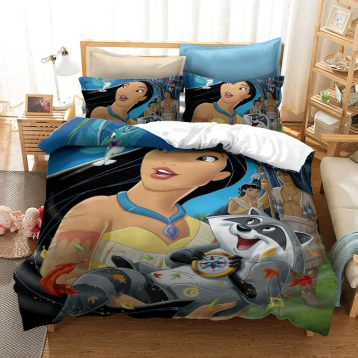 Pocahontas Princess Printed Bed Cover Set