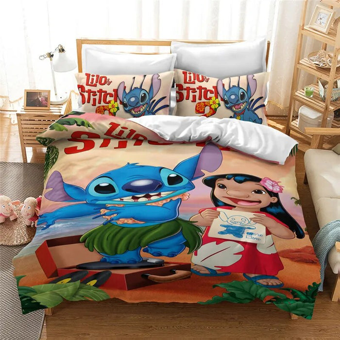 Cartoon Print Elegant Duvet Covers With Pillowcases