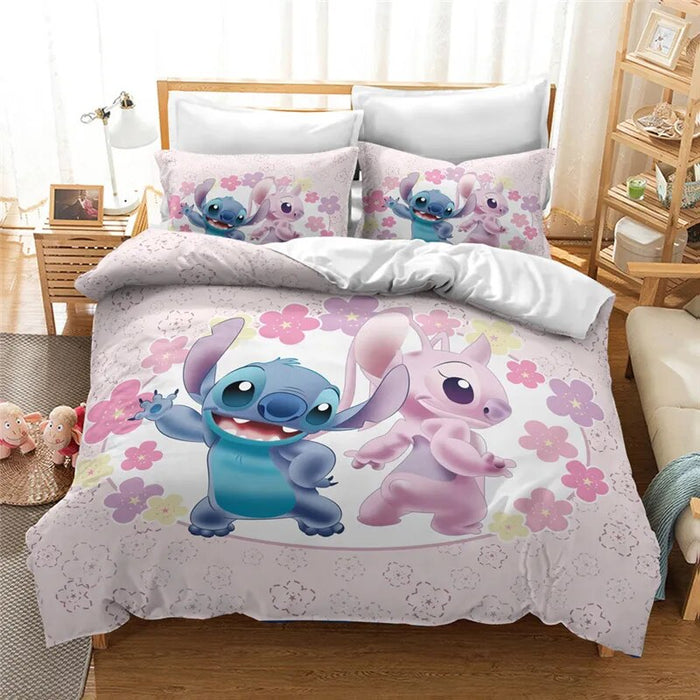 Cartoon Printed Elegant Duvet Cover And Pillowcase