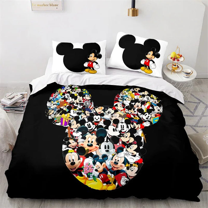 Cartoon Style Mickey Print Complete Bedding Set