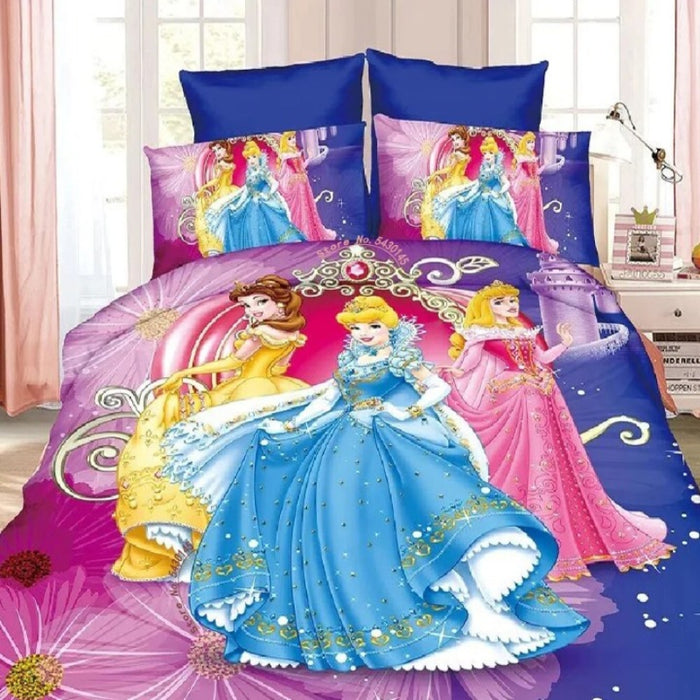 Cartoony Cinderella Print Bedding Set