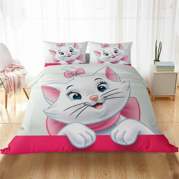 Cartoony Marie Printed Bedding Set