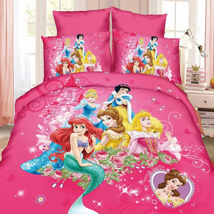 Cartoony Princess Theme Bedding Set