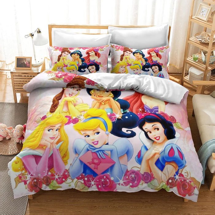 Cinderella Rapunzel Princess Bed Cover Set