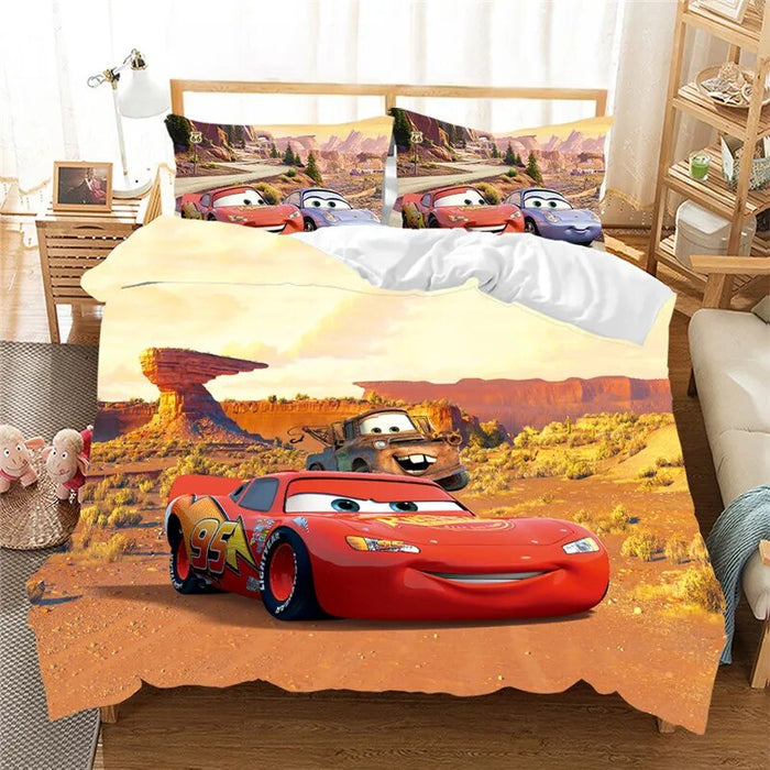 Elegant Car Printed Duvet Covers With Pillowcase