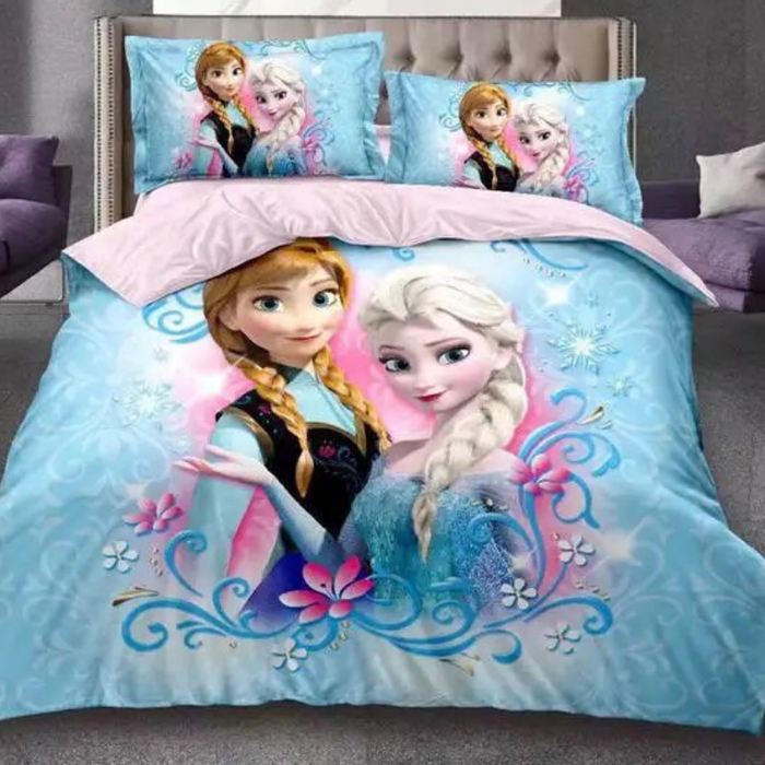 Frozen Elsa And Anna Flower Theme Bedding Set