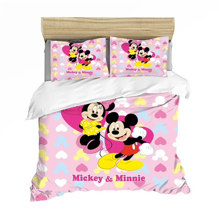 Mickey And Minnie Printed Bedding Set
