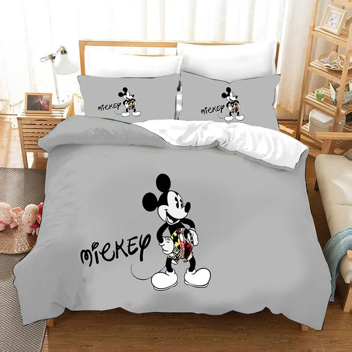 Mickey And Mouse Patterned Bedding Set