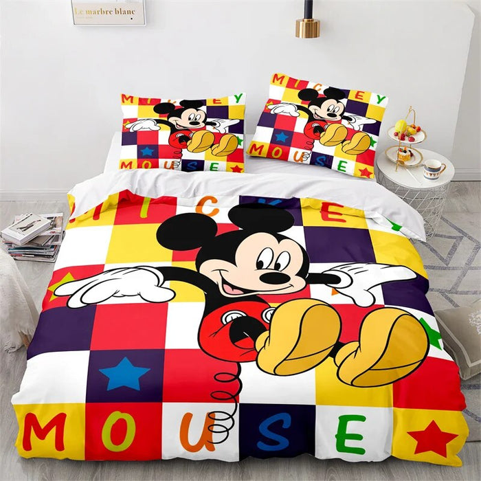 Mickey Color Block Pattern Bedding Set