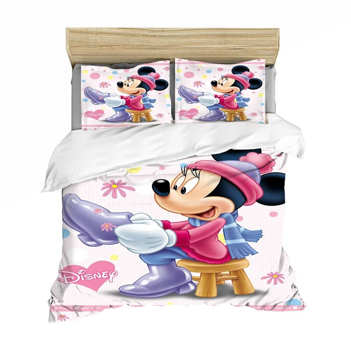 Minnie Cartoon Style Print Bedding Set