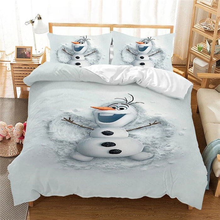 Olaf Cartoon Printed Bedding Set