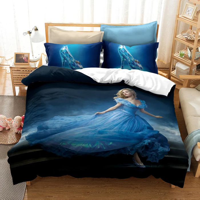 Cinderella Princess Cartoon Bed Cover Set