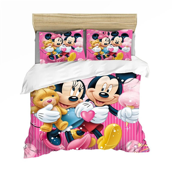 Printed Mickey And Minnie Bedding Set