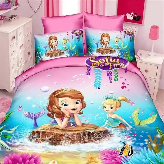 Sea Themed Cartoon Printed Bedding Set