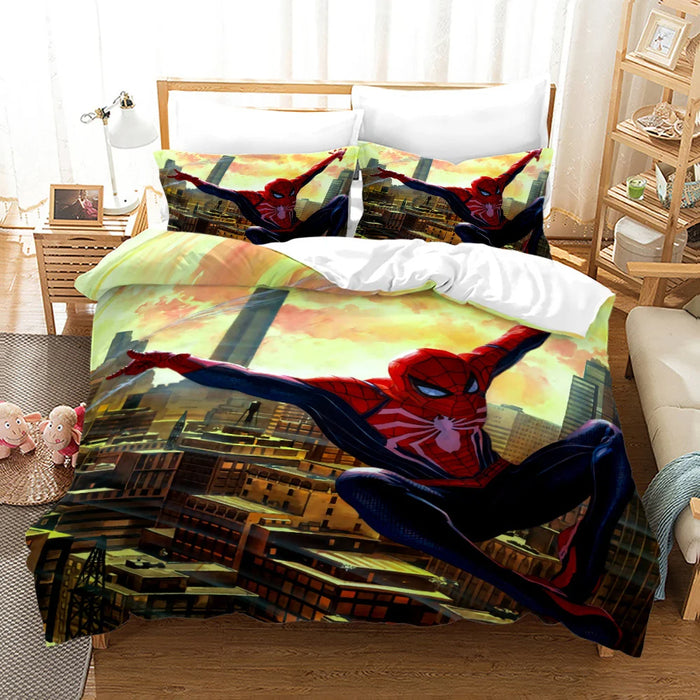 Spiderman Cartoon Printed Bedding Set