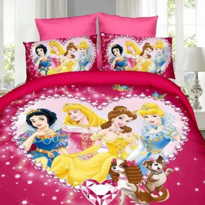 Princesses Printed Duvet Cover And Pillowcase