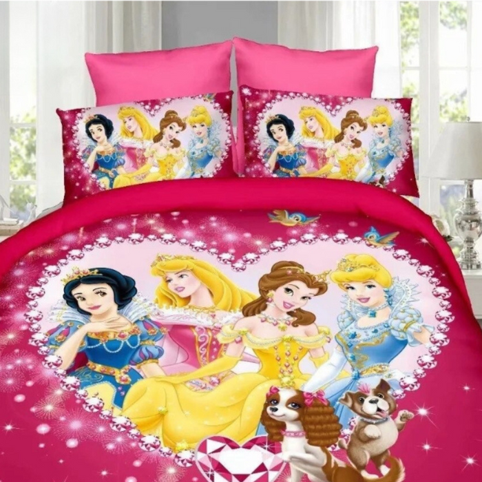 Cartoon Princess Duvet Cover And Pillowcase