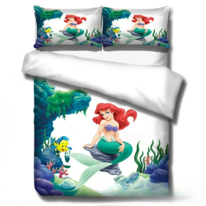 Princess Ariel Cartoon Printed Bedding Set