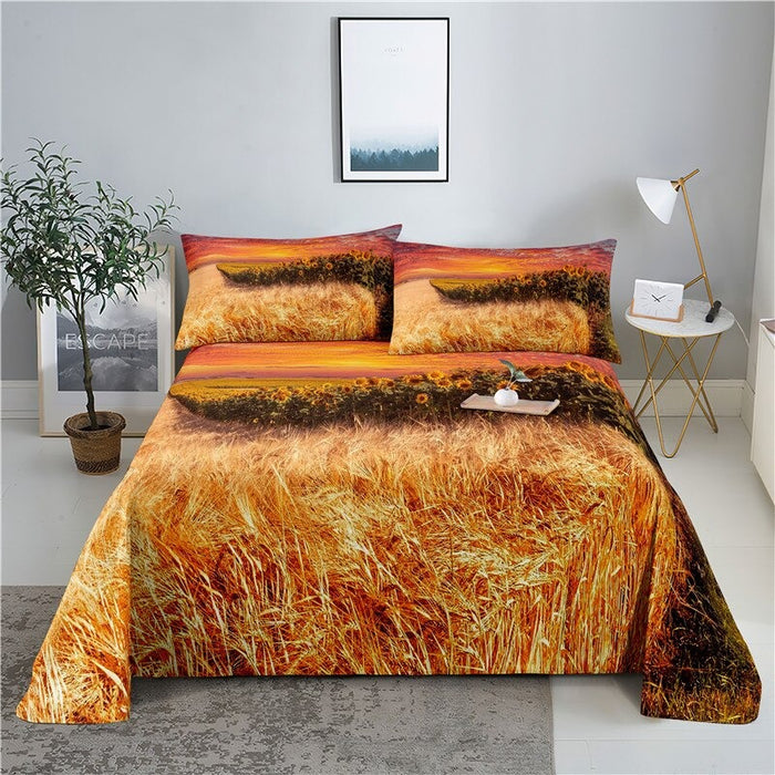 Sunflower Print Bedding Set