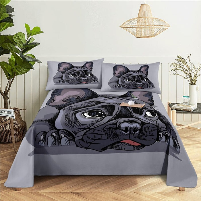 Cartoon Animal Print Polyester Bedding Set