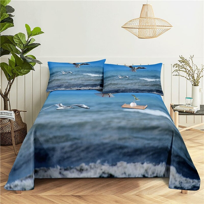 Beach Print Style Bedding Set