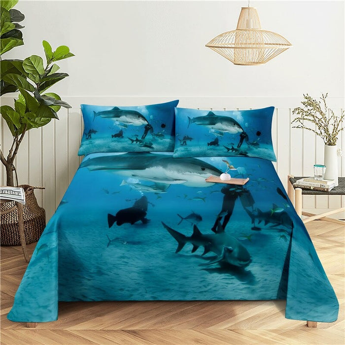 Marine Animals Printed Bedding Set