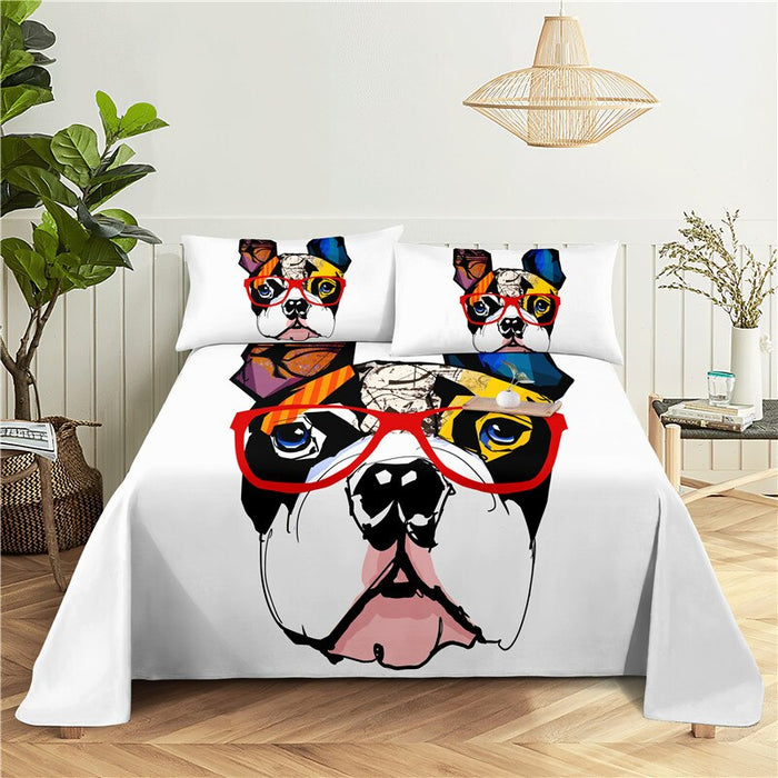 Cartoon Print Polyester Bedding Set