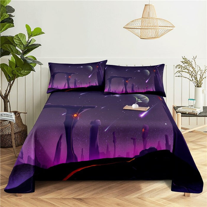 Mountain Scenery Print Bedding Set