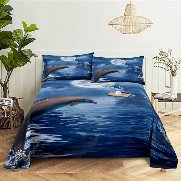 Marine Animals Printed Bedding Set