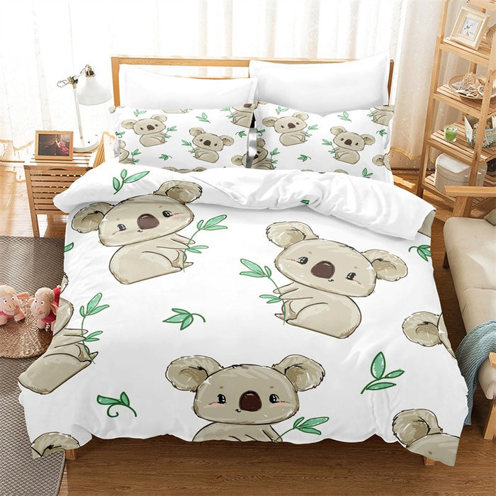 Colorful Cartoon Animals Printed Bedding Set