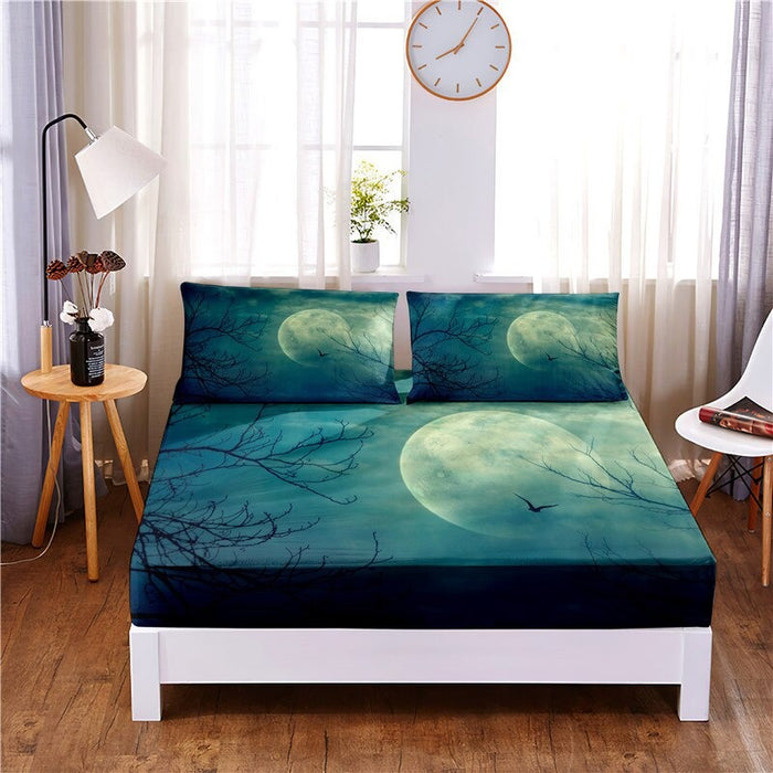 Night Scene Digital Printed 3pc Polyester Bedding Set