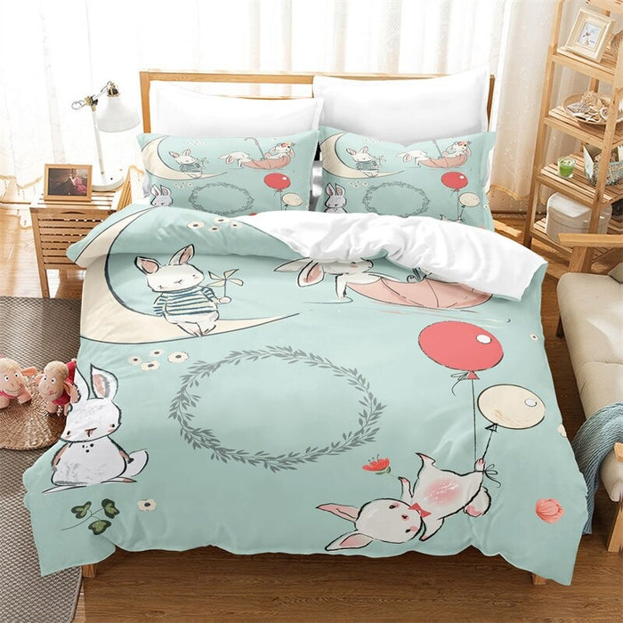 Animated Animals Digital Printed Bedding Set