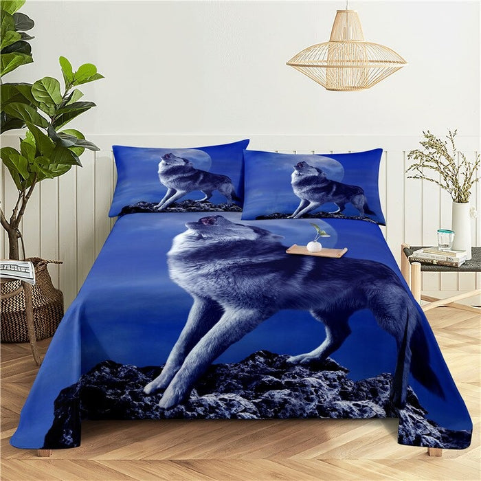 2 Sets Wolves Printed Bedding