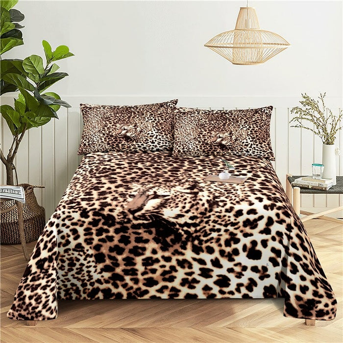 Camouflage And Pattern Color Printed Bed Flat Bedding Set