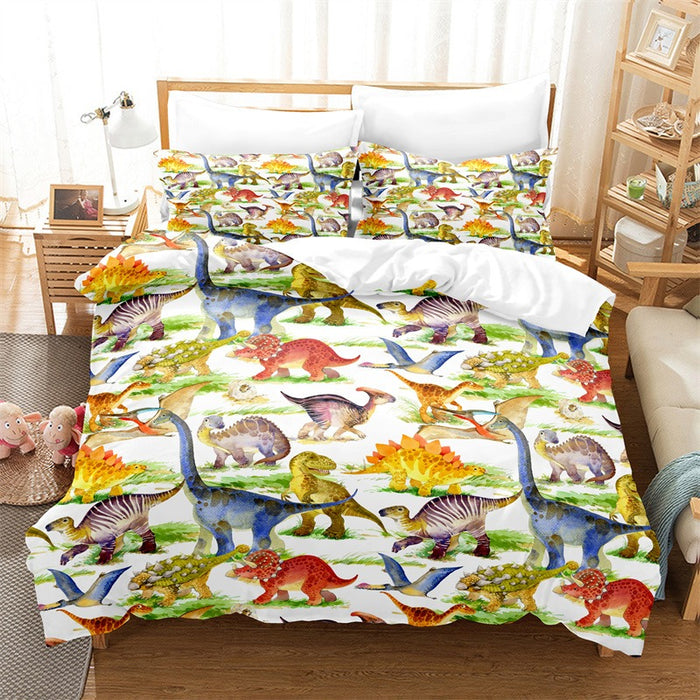 Colorful Cartoon Animals Printed Bedding Set