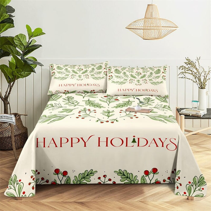 Christmas Bed Sheets And Pillowcases Complete Set